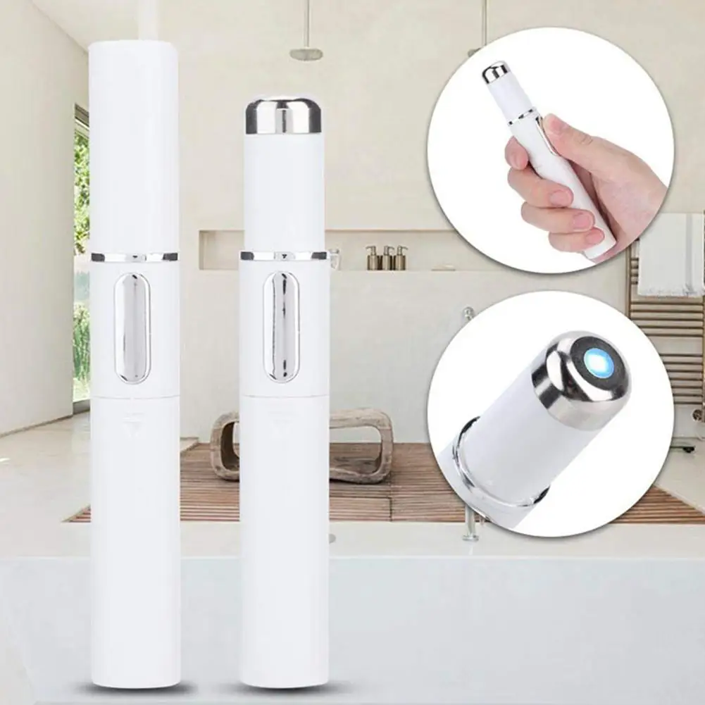 Blue Light Acne Pen Mini Blue Light Acne Pen Eye Massager Anti-Pouch Black Eye Massage Stick and Face Beautifying Instrument
