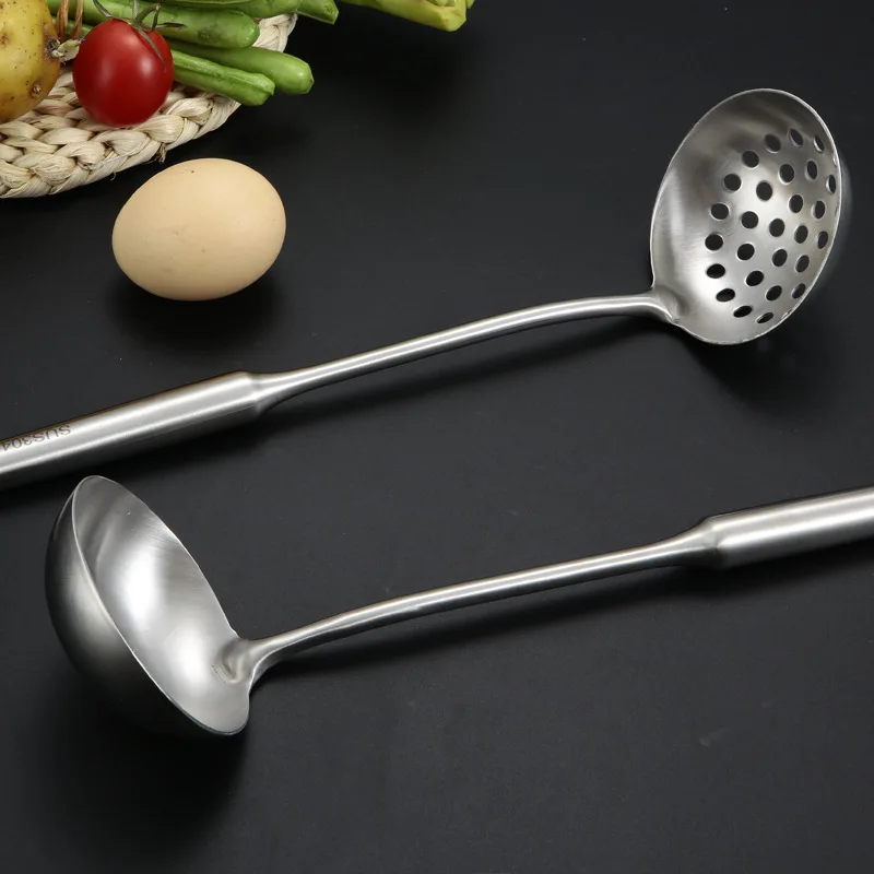 Stainless steel soup spoon 304 long handle ladle colander hot pot skimmer table service restaurant supply
