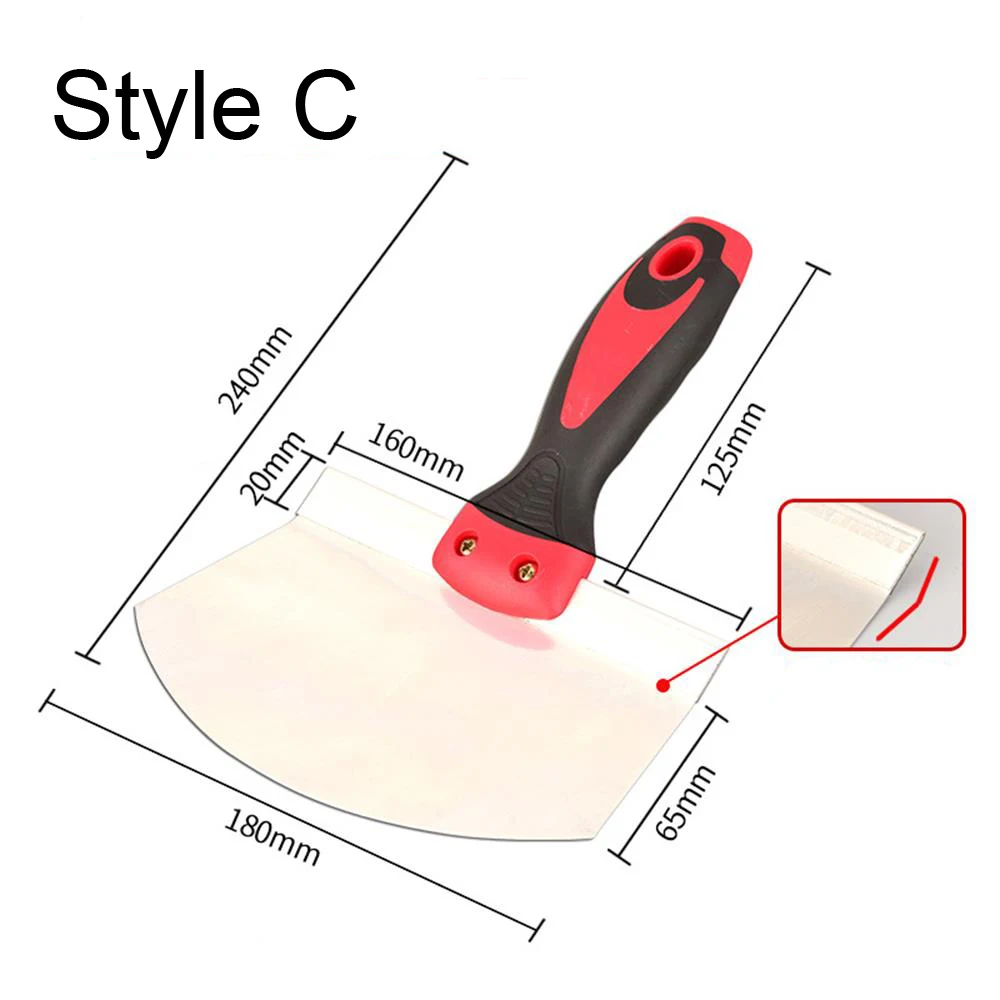 Putty Knife 1PC Stainless Steel Paint Tool Plaster Shovel Filling Spatula Wallpaper Paint Scraper Wall Decoration Hand Tools