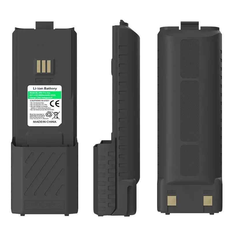 Baofeng UV-5RH Pro Max Walklie Talkie Extended Battery 6800mAh Type-C Charging UV-5RM AR-5RM Rechargable Two Way Radio Batteries 2