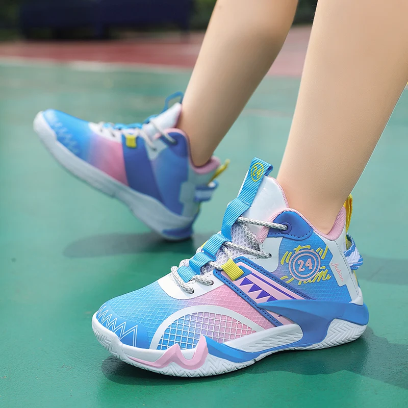 New Fashion Children's Basketball Sneakers Size 30-40 Breathable Platform Sneaker Boys Sports Shoes Trainers Men Basket Enfants