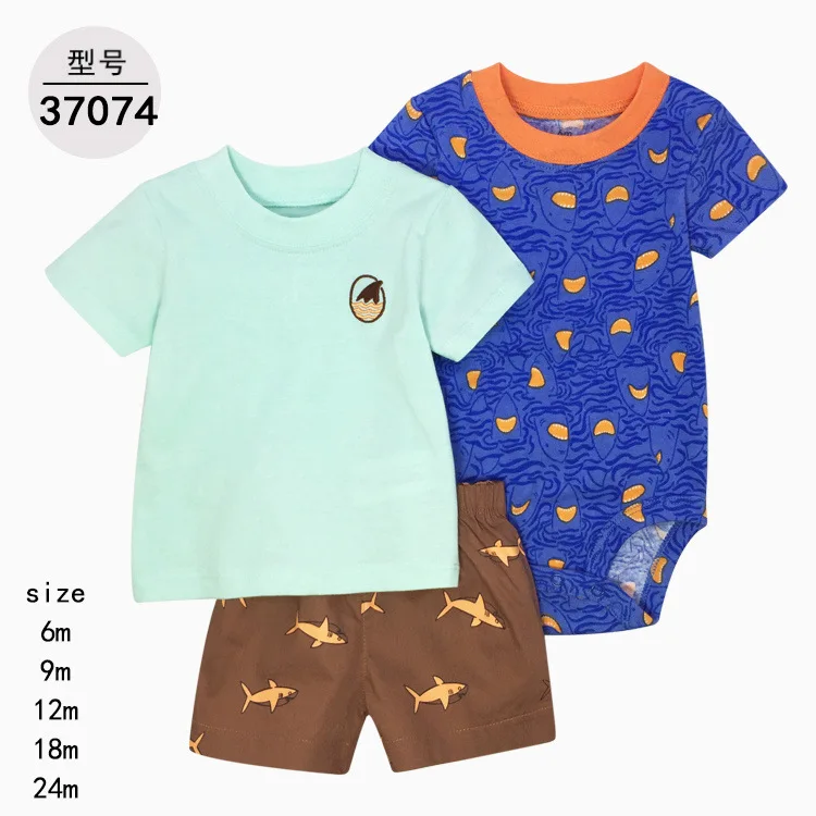 Description Picture 3 of itemBaby Boy Clothes Sets Cute Cartoon Animal Outfits Baby Bodysuits+Pants 3PCS Kids Pajama Sets Pure Cotton 0-24M Jumpsuit