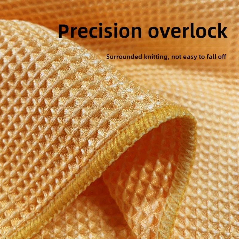 Car Wash Towel Glass Cleaning Water Drying Microfiber Window Clean Wipe Auto Detailing Waffle Weave for Kitchen Bath Home Office 4