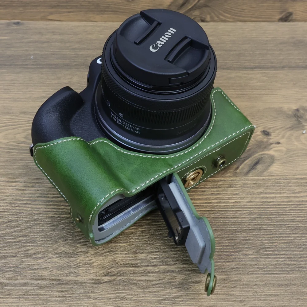 Luxo pu Leather Câmera Bolsa Case Bolsa para Canon Eos R50 1845 mm Lente - Image 4