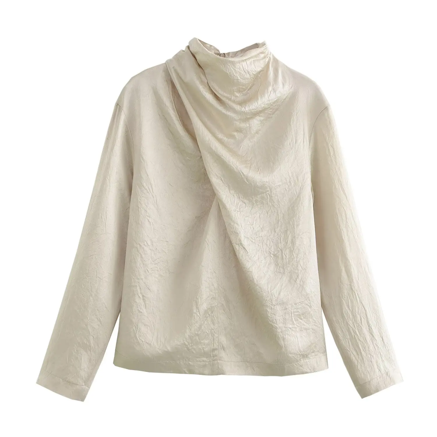 HH TRAF Pantalones cargo con textura de satén de seda versátiles a la moda para mujer, elegantes, con cintura elástica, con múltiples bolsillos, hasta el tobillo