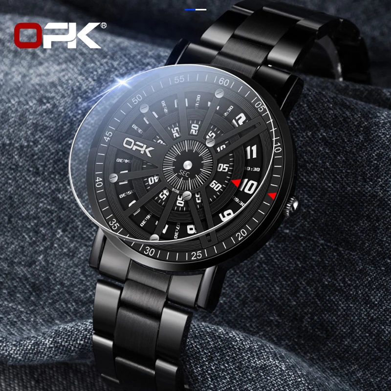OPK Fashion Quartz Waterproof Watch with HD Hour Display and Round Dial