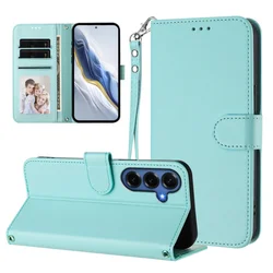 Magnetic Leather Wallet Stand Cover - Premium Flip Case for A04 A04S 4G (Light Green)