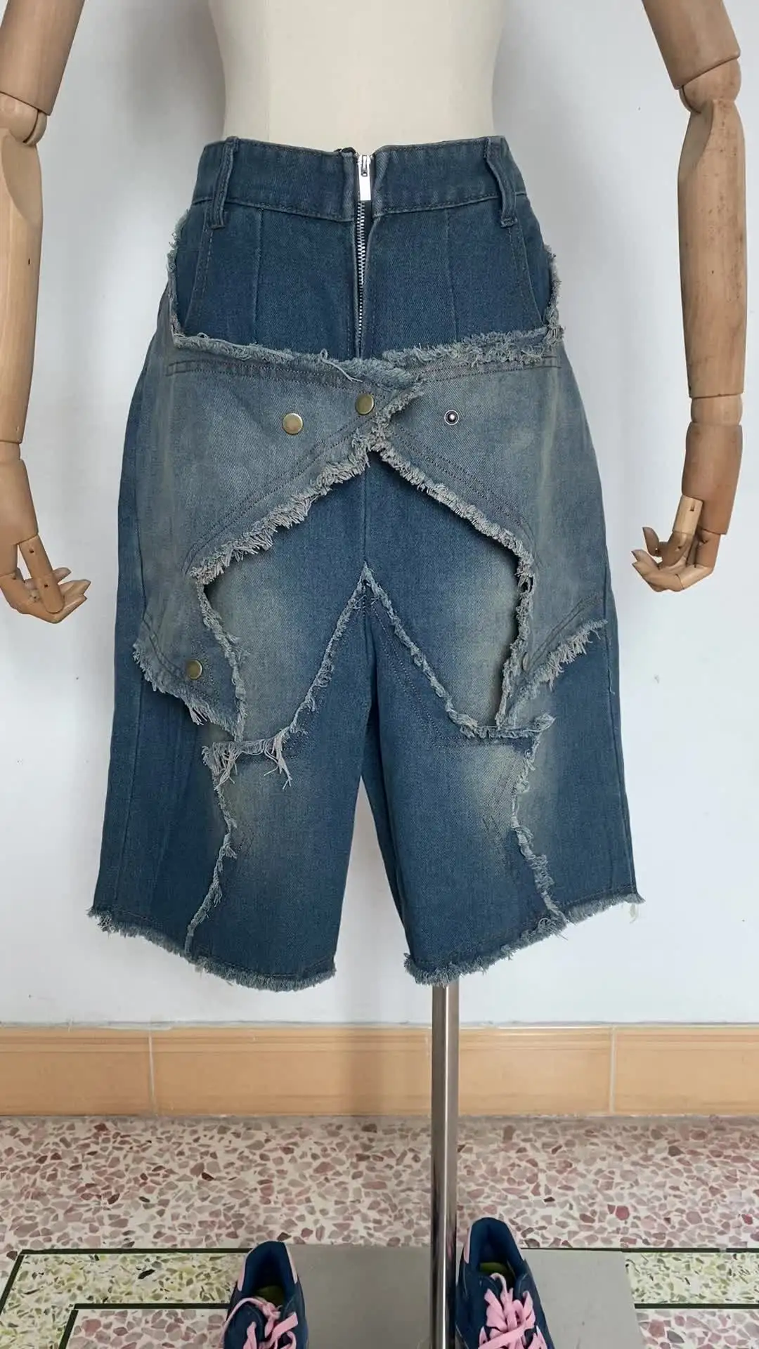 Fashion Diy Distressed Jean Shorts Shorts Men\u0026#039;s Diy Ripped Denim  Shorts Ripped Denim Jorts: Hip, image size:1080x1920