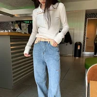 Y2K High Street Women Sweaters 2025 New Gray White Button Up Bottoming Pullover Woman Slim Fit Long Sleeve Knitted T-Shirt - Image 6