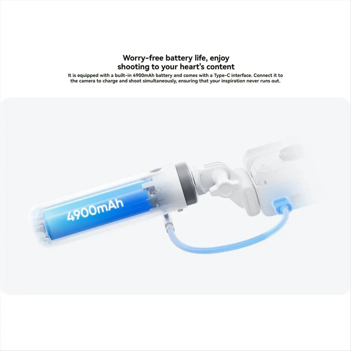 Insta360 GO Ultra/AcePro2용 N05R 미니 파워 핸들 삼각대 Insta360 GO Ultra 액세서리용 내장 4900mAh 배터리