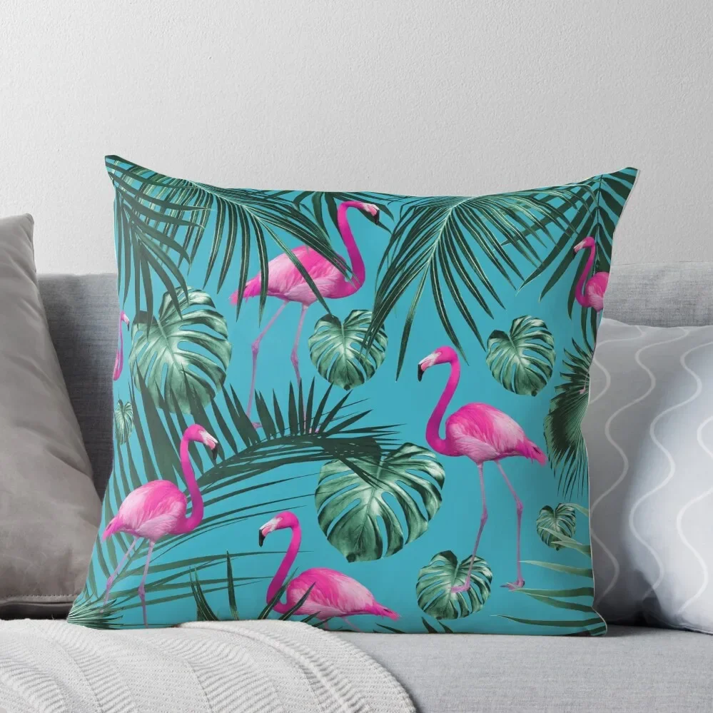 

Tropical Flamingo Pattern #4 #tropical #decor #art Throw Pillow Embroidered Cushion Cover Sofa Cushions Cover