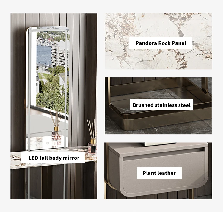 Description Picture 3 of itemCreative Modern Dressing Table Designer Luxury Makeup Mirror Dressing Table Bedroom Meubles De Chambre Dresser Furnitures