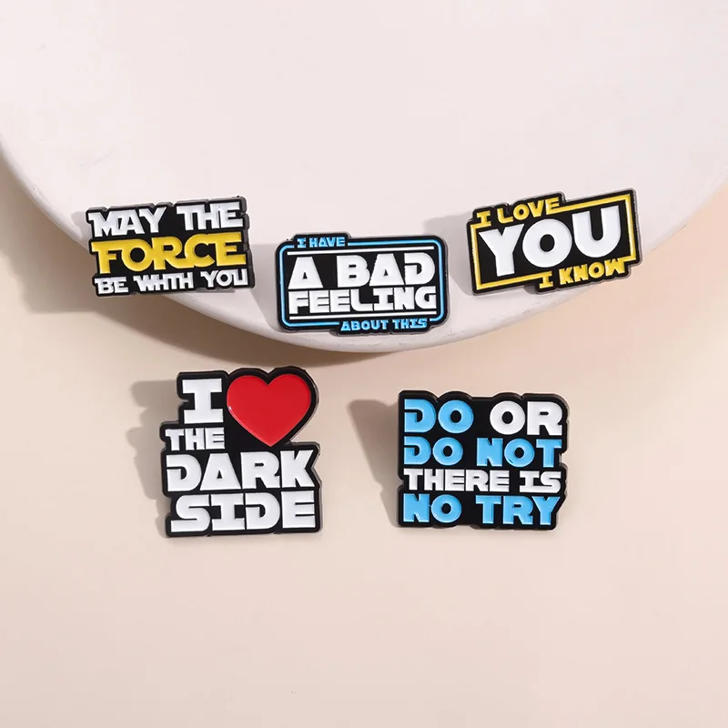 Sci-Fi Enamel Pin Set - May The Force Be With You Brooches for Backpacks and Lapels | Unique Metal Badges Jewelry & Decoration Gift