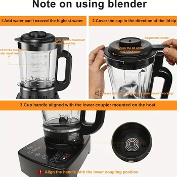 PRASKY 2400W Heating Blender 25000 RPM Heavy Duty Auto Clean Professional Blender For Smoothies Soups 55oz Glass Jar&A To-Go Cup 5