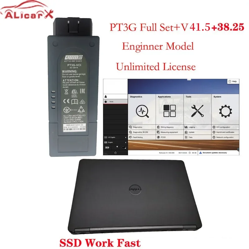 PIW PT3G VCI Tester III Diagnostic Tool Lastes Software V41.5 Unlimited License with Dell E7450 8GB I5 + SSD software auto diagnostic scanner