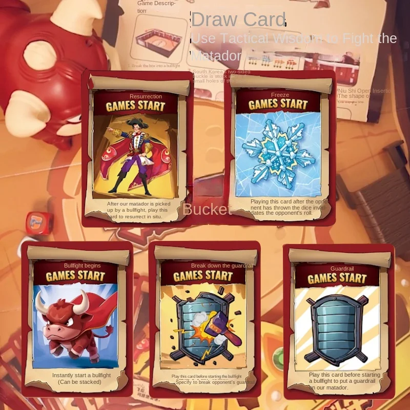 Interactive Games Bull Fighter Family Card Game Adults Board Tabletop Game Learning Educational Toys With Music For Multiplayer 6