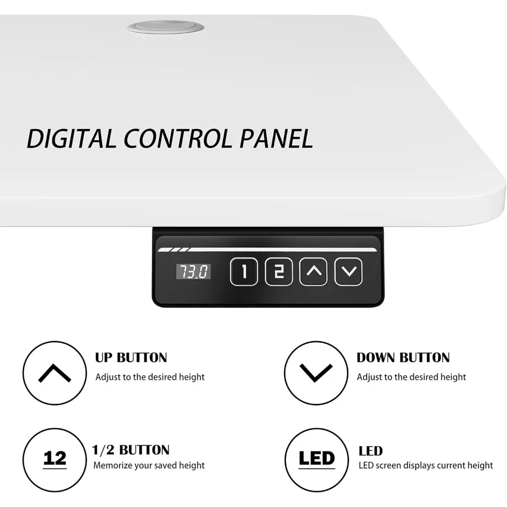 Height Adjustable Electric Standing Desk, Adjustable Desk with Memory Controller, 48" x 24", Computer Desks 6