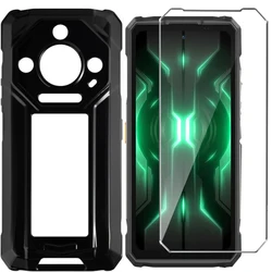 Dual - Function Protective Case with Tempered Glass Screen Protector for Armor 33 - 33 Pro (Black)