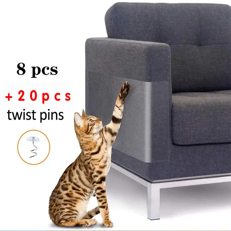 8pcs Cat Scratcher Post Deterrent Double Antiscratch Tape Cat Couch