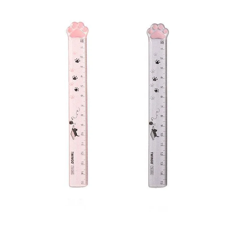 15cm Ruler Cute Cat Paw Plastic Straight Rulers Kawaii School Office Supplies Planner Accessories Student Prize Drawing tools straight ruler cats paw ruler plastic ruler drawing ruler
