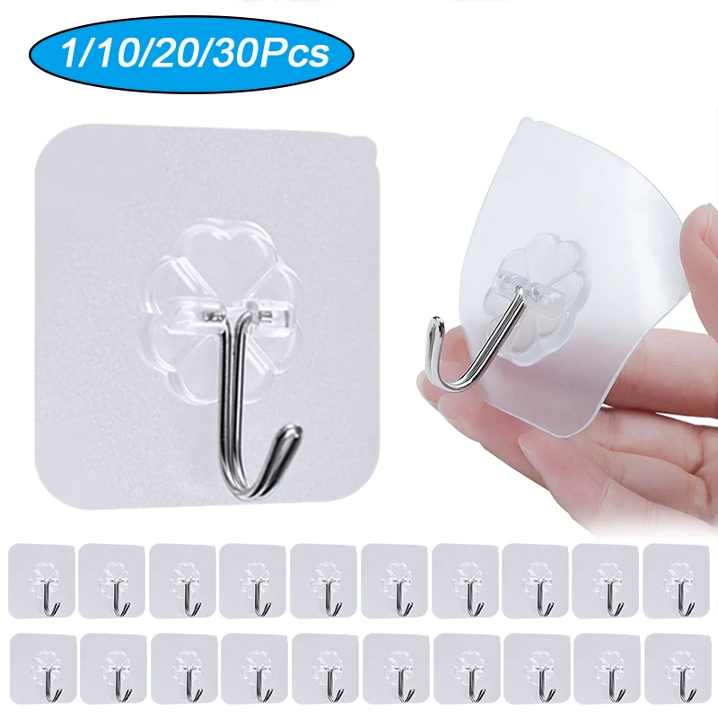 Transparent Hooks For Bathroom Self Adhesive Door Wall Hook Hanger