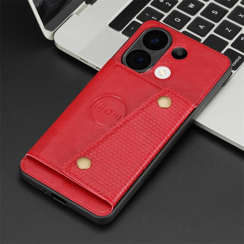 Leather Flip Wallet Phone Case with Card Slots and Magnetic Holder Back Cover
