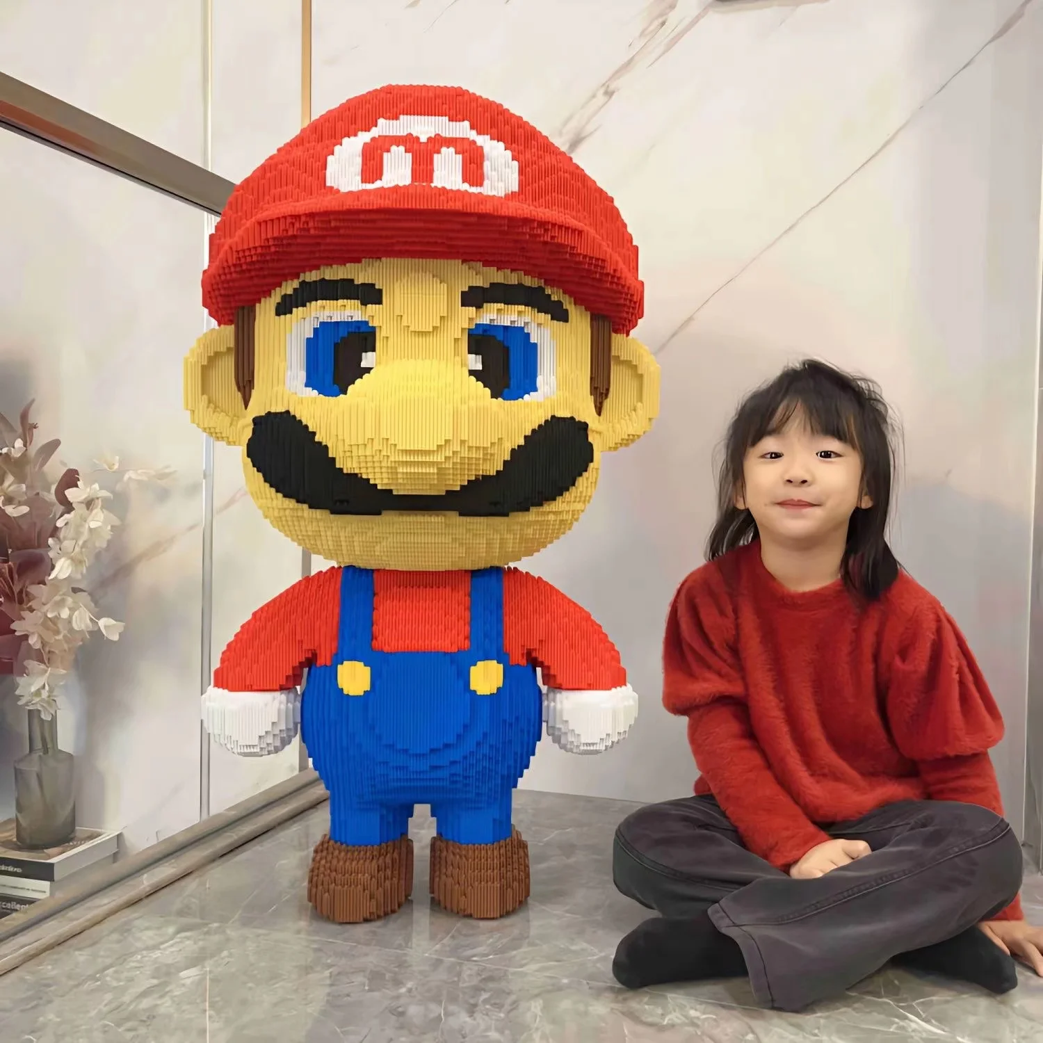 

50/35/28cm Super Marios Bros Big Building Blocks Anime Figure Cartoons Model Gient Super Mario Blocks Ornaments Children Gifts