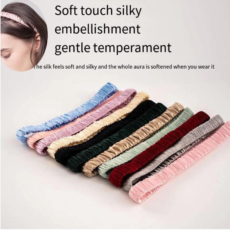 100% Reines Seiden-Stirnband für Frauen Haarband Make-up Accessoire Elegantes Haar-Accessoire für Sie