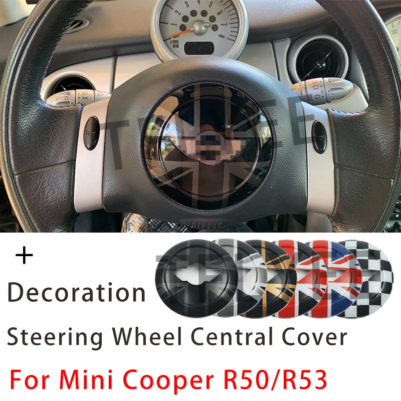 

Центральная панель рулевого колеса Union Jack, автомобильная наклейка для MINI Cooper R50 R52 R53, аксессуары для стайлинга автомобиля, внутренняя отделка