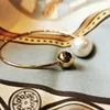 Pearl double ball sphere open cuff bangles stainless steel bangles for women simple elegant dainty jewelry stainless steel jewel 3