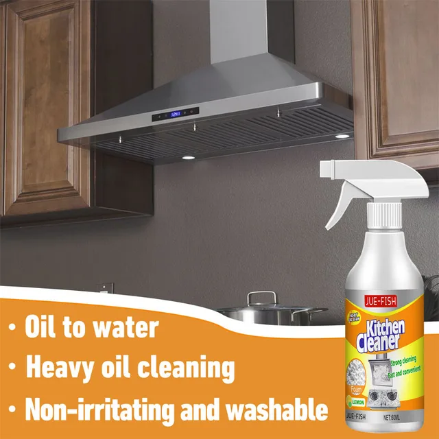 Cleaning Products: Kitchen Foam Cleaner, Household Kitchen Hood, Heavy Oil Foam Cleaner, Oil Mesh Cleaner Spray 60ml