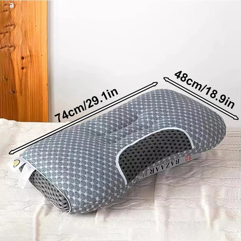 Neck Protection Pillow SPA Massage Non Collapsible Knitted Cotton Pillow Core Adult Pair Hotel Accommodation Household Home 5