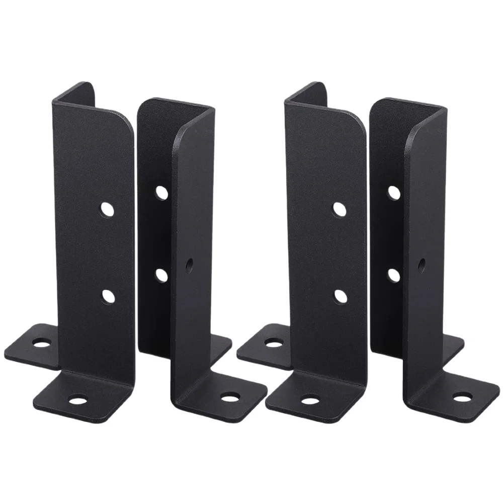 

4 Pcs Patio Post Fixing Bracket Pergola Fence Kit Mailbox Installation (4pcs) Picket Wooden Iron