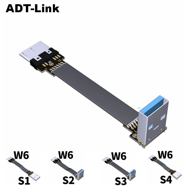 Usb 3.0 Micro B A Usb 3.0 Type-A Maschio Su/Giù Angolo 3.0 Cavo Di Sincronizzazione E Ricarica Dati Micro-B Adattatore Connettore Usb 3.0 Fpc Fpv Flat