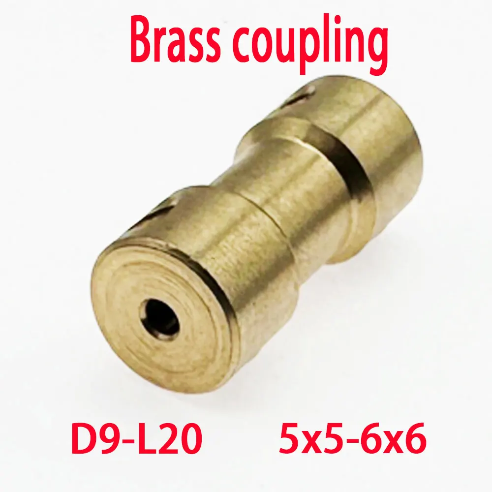 1PC D9 L20 brass rigid coupling hole 2/2.3/3.17/4/5/6mm with top line, used for shaft motors in vehicle, ship, and aircraft mode