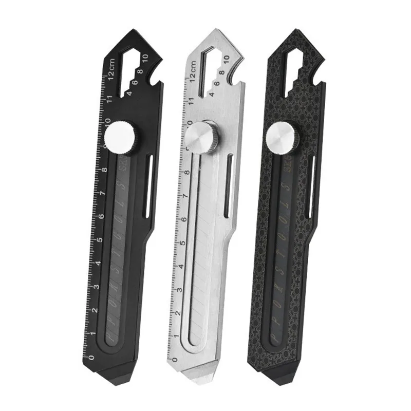 

10 in 1 Stainless Steel Art Knife Multi functional All Steel Fixed Blade Knife Office Paper Box Cutting Tool Wallpaper Cutter