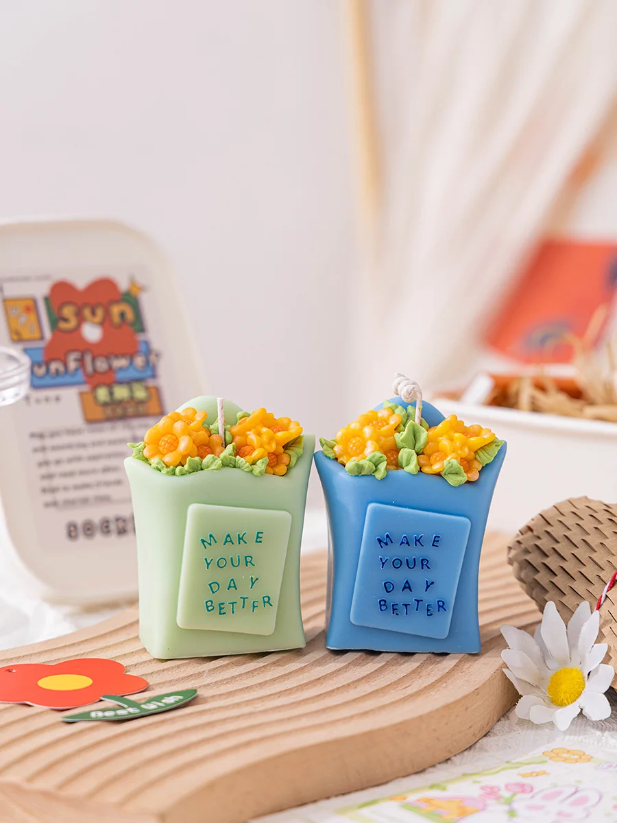 

Modern Home Decoration Sunflower Candles Soy Wax Aromatherapy Scented Candles Room Decor Screative Birthday Gift Wedding Gift