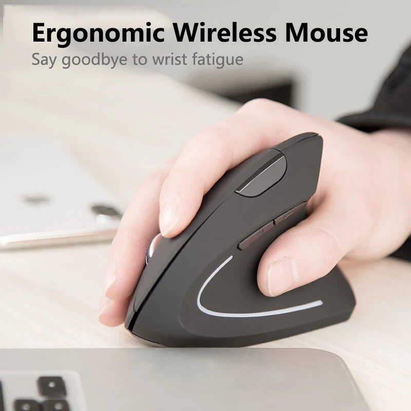 Warvank FK12 Vertical Wireless Mouse Ergonomic Rechargeable 2.4G Wireless Mice Silent Office Mouse for Laptop PC Computer Desktop vertical wireless mouse