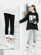  Girls Pants 3 To 12 Yrs Children's Cotton Leggings Kids Letter Printed Skinny  Pant 2022 New Teenagers Korean Style Clothes 