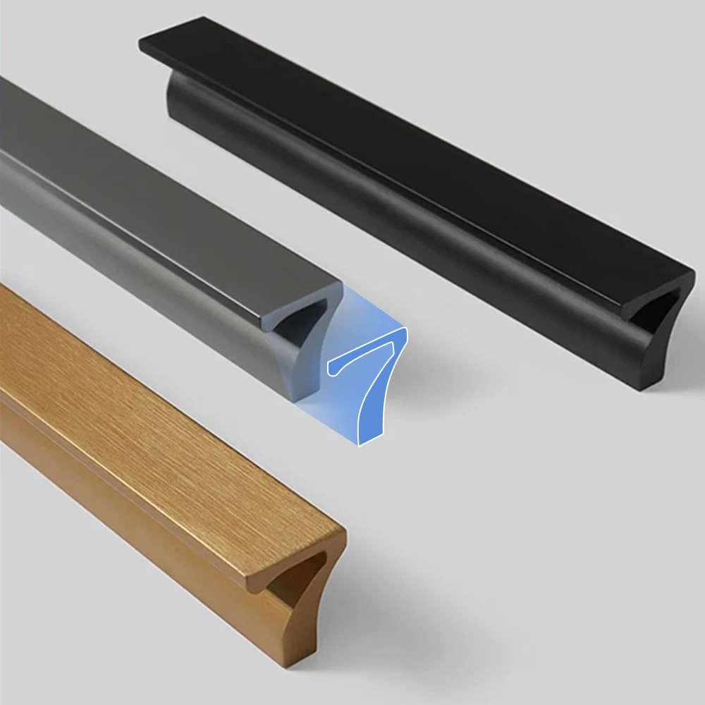 Black Gold Grey Kitchen Drawers Pulls Aluminum Alloy Furniture Handles Cupboard Wardrobe Pulls Handles for Kitchen Accessories cabinet handles