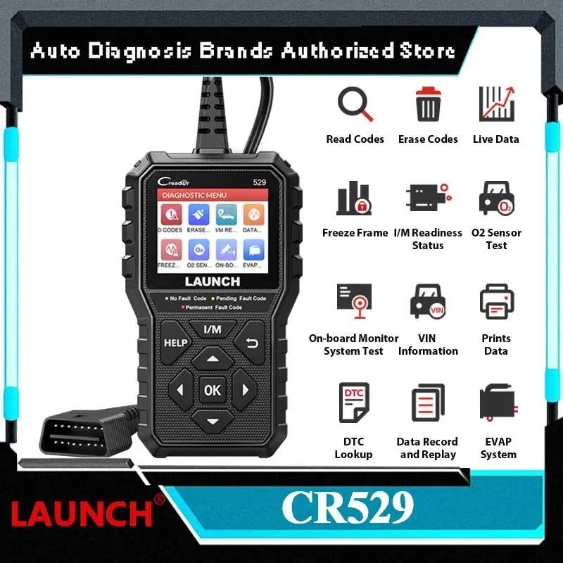 Creader 529 OBD2 Scanner Code Reader CR529 Automotive Diagnostic Tool OBDII Code Reader Fault Read OBD2 Scan DIY