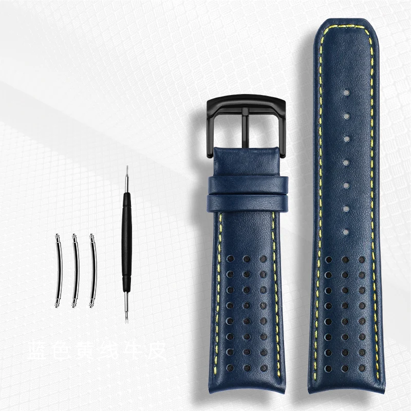 Premium Genuine Leather Watchband with Curved Ends – Classic Bracelet Strap in 22mm and 23mm