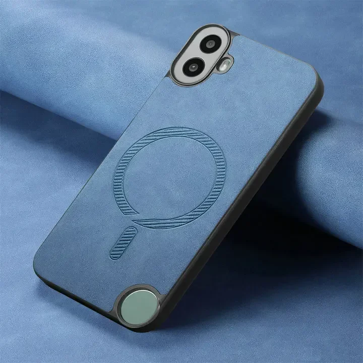 Luxury Leather Magnetic Case with Wireless Charging