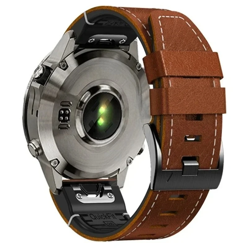 Premium QuickFit Leather Silicone Smartwatch Band, 22mm/26mm