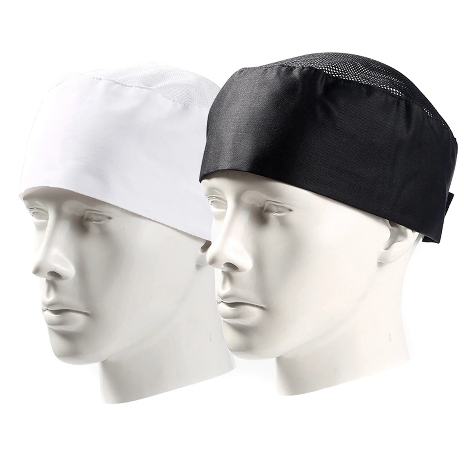 

Cook Working Restaurant Hat Reusable Food Service Hair Nets Gift for Sushi Men Black/White