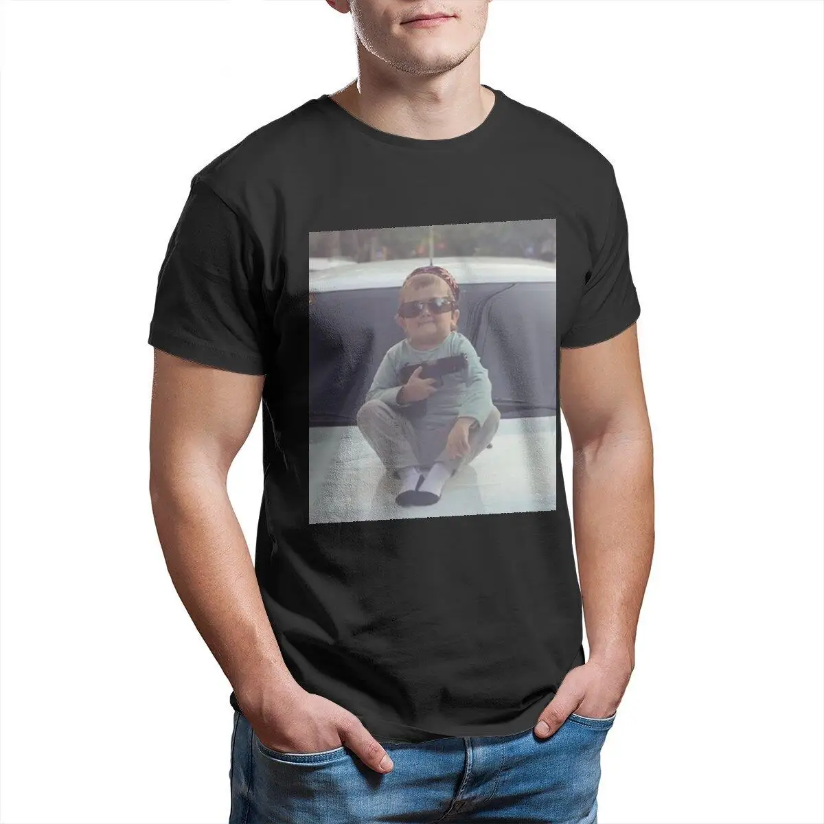 

Awesome Funny Team Hasbulla Smile T-Shirt for Men Cotton T Shirt Fighting Meme Short Sleeve Tees Graphic Printed Clothing