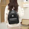 Fashionable Rivet Backpack for Women 2024 New Fashion Versatile Student School Bag Casual Simple Soft Leather Texture Backpack 6