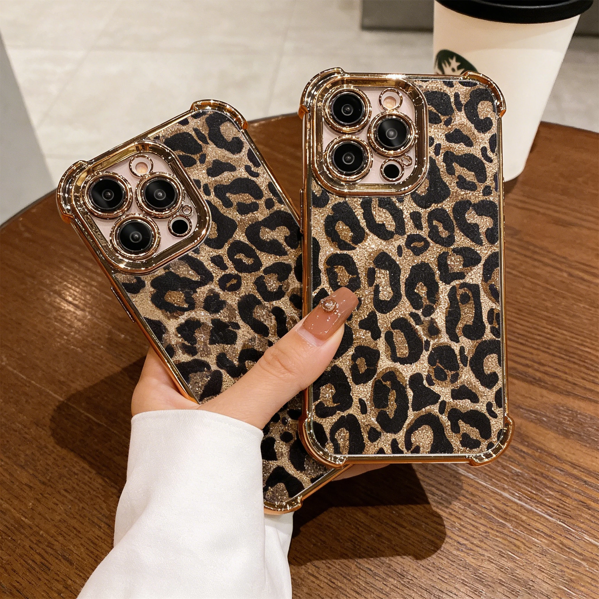 Chic Leopard Print Plated Soft TPU Phone Case