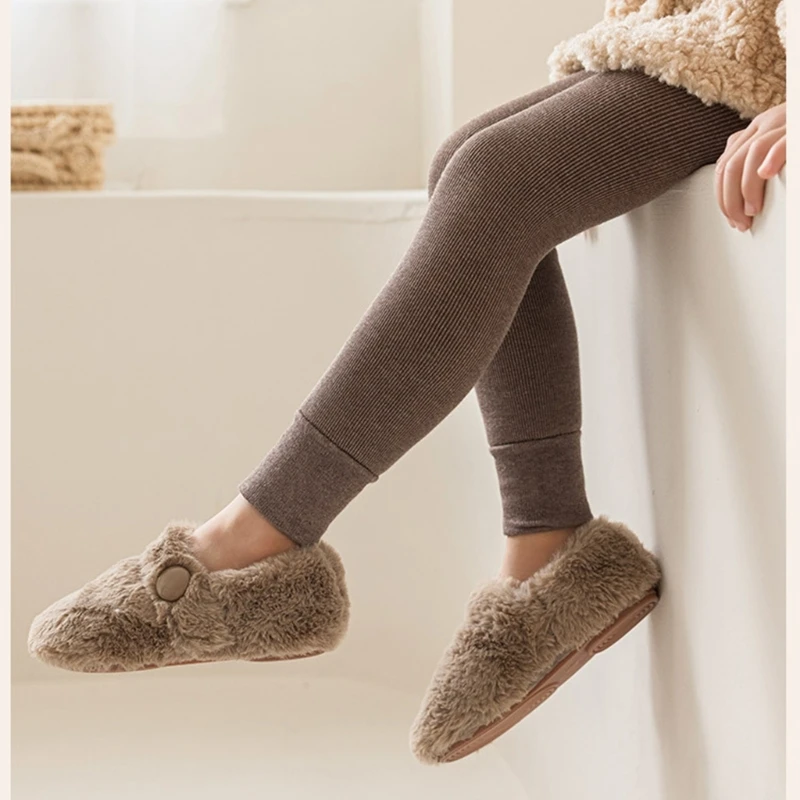 Solid Color Stockings for Kids Warm Tights Fleece Lined Pantyhose Girl Bottom Leggings Elastic Pantyhose Leg Warmer kids pantyhose solid color pantyhose kids leggings