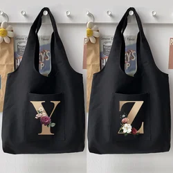 Woman Bag Trend Shopping Bag Shoulder Bag Casual Letter Initial Name Pattern Printing Tote Bag Handbag Commuter Ladies Vest Bag